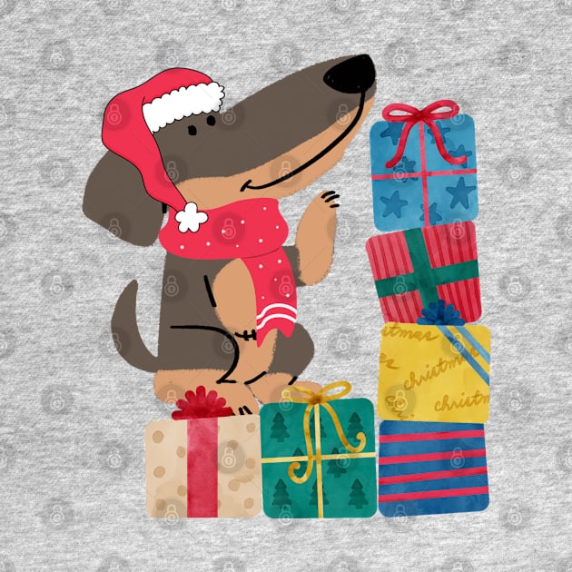 Wiener Dog Christmas by BilliamsLtd